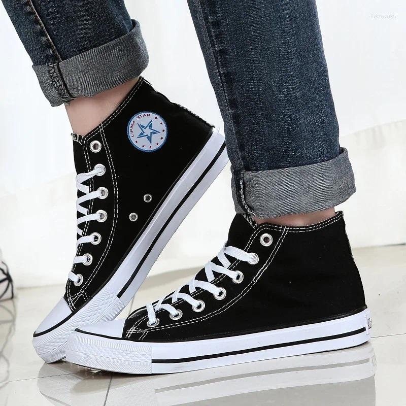 Casual Shoes Canva Men's High-Top Sneakers 2025 Style Versatile Korean HarajukuWomen's Trendy Rubber Leather Footwea