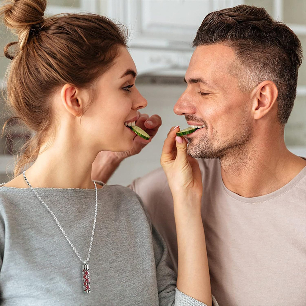 Aromatherapy perfume bottle essential oil stainless steel necklace hollow corrugated pendant lovers cyder popular jewelry