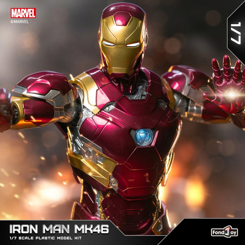 Fondjoy Marvel Iron Man MK46 1/7 Scale LED Model Kit Wholesale - Light-Up Reactor Collectible Action Figure, Bulk Stock for Resellers Boy Toy Gift