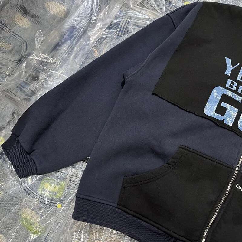 2024Aw New Short Wide Version Zipper Hoodie