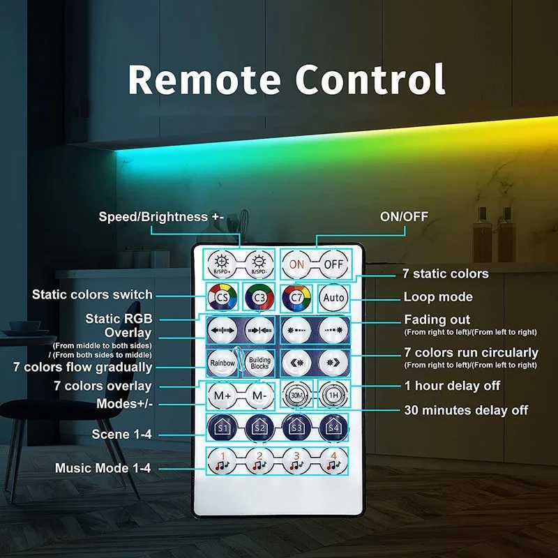Ws2812B RGBIC Led Strip Light Usb Dream Color Light Strip Bluetooth App Remote Control 1-30M Flexible Lamp Tape for Home Decor W251107