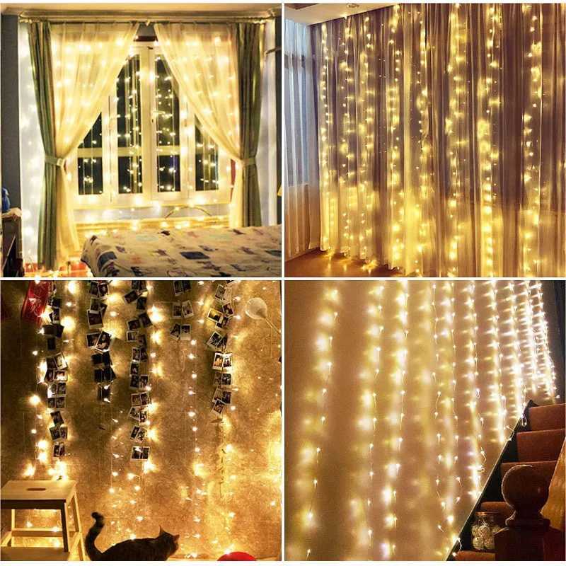 3M/6M New Year Curtain Garland Led String Lights 8 Modes Holiday Lamp Wedding Christmas Fairy Lights for Bedroom Home Decor W251107