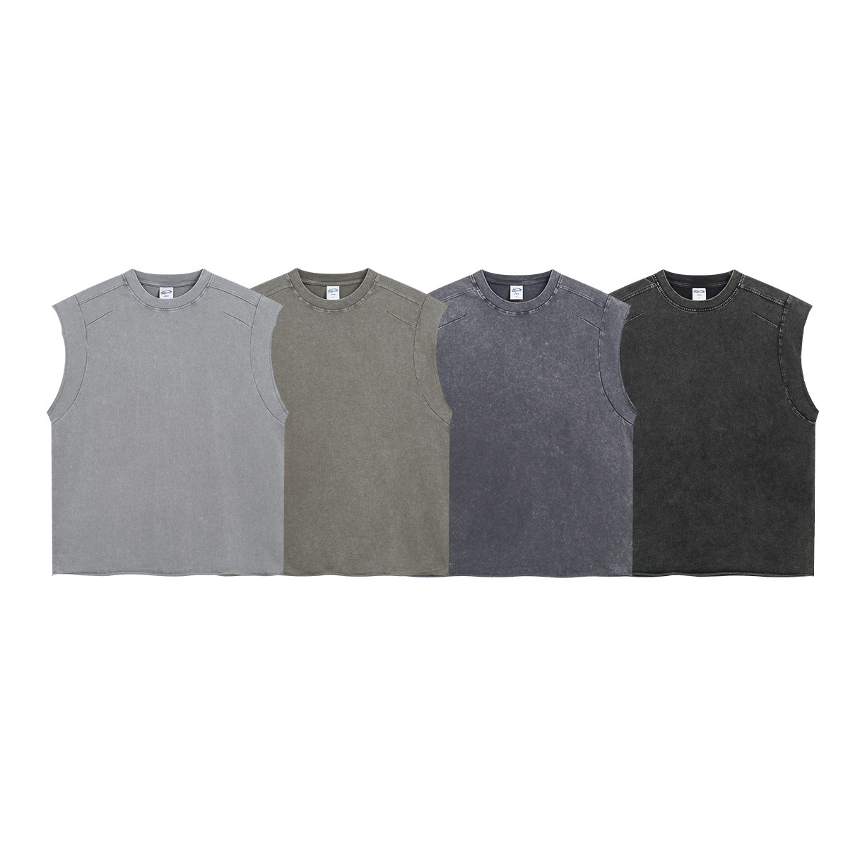 2025 Spring/Summer Street Ins Loose Sports Heavy Industry Splicing Trendy Brand Wax Printing Sleeveless Men's Tank Top
