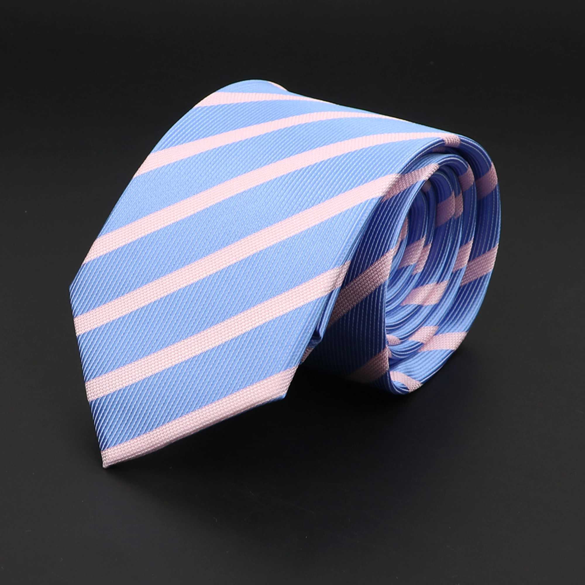 New Mens Tie Classic Red Blue Black Solid Color Stripe 7cm Jacquard Necktie Daily Wear Business Formal Wedding Tie Gift For Men X250407