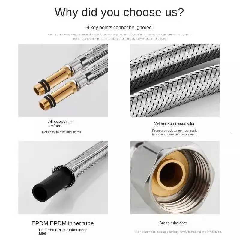 Stainless Steel Nylon Braided Tube Pipe Hose Silicone Plumbing Ther Moresistant Tap Pipe Basin Faucet Duct Kitchen Bathro Y251107