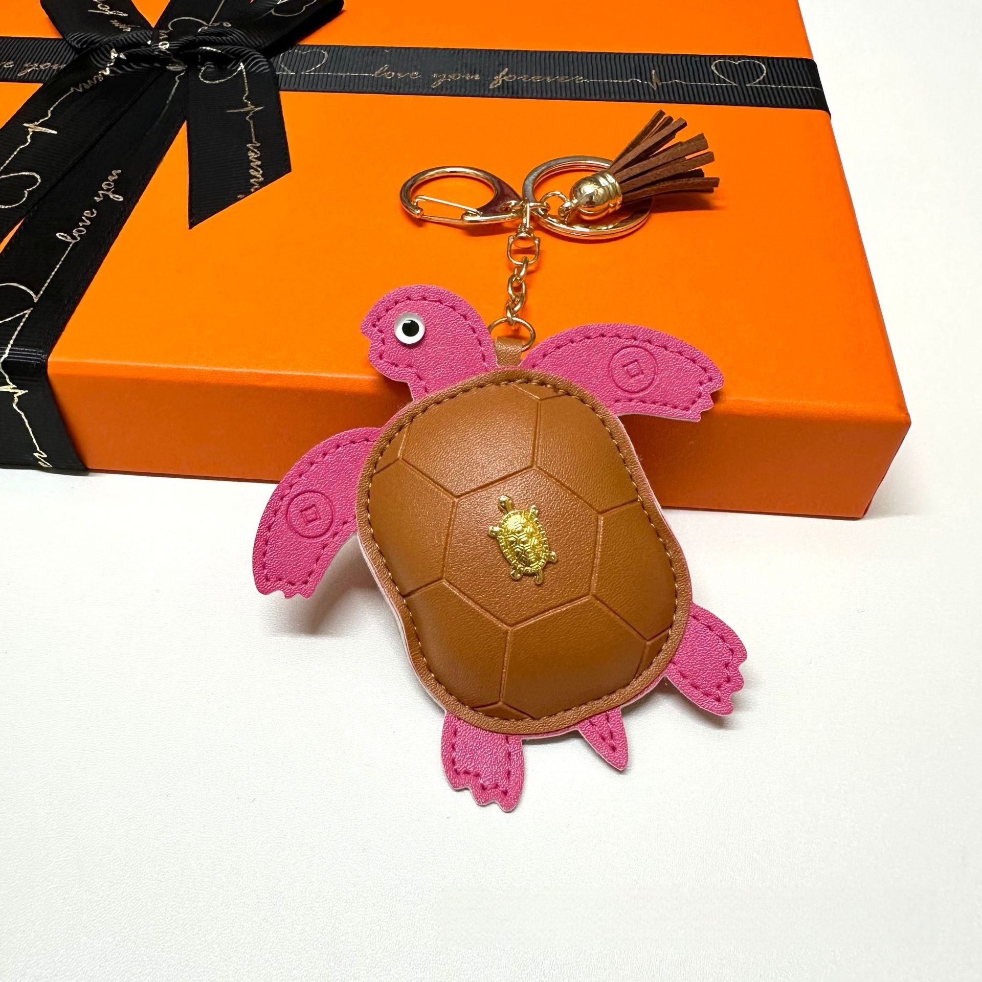 Top Turtle Leather Key Chain Bag Pendant Coin Purse Microfiber Leather Mini Wallet Makeup Earphone Storage Bag Schoolbag Hanging Handbag Charm Accesso