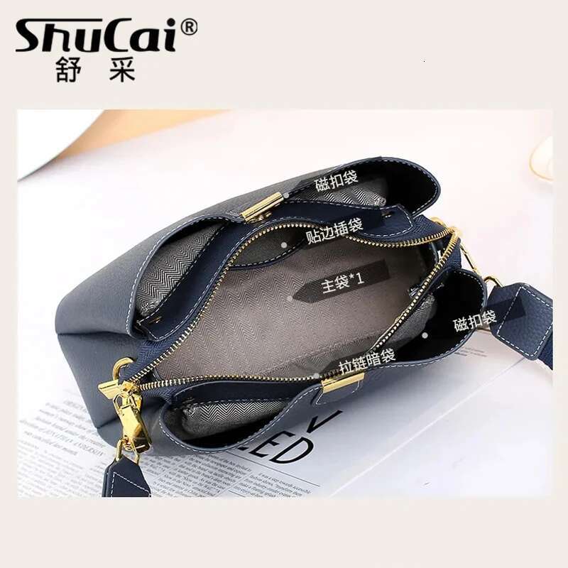 Genuine Leather Women's New Handbag Fashion Crossbody Bag Female Large Capacity Black