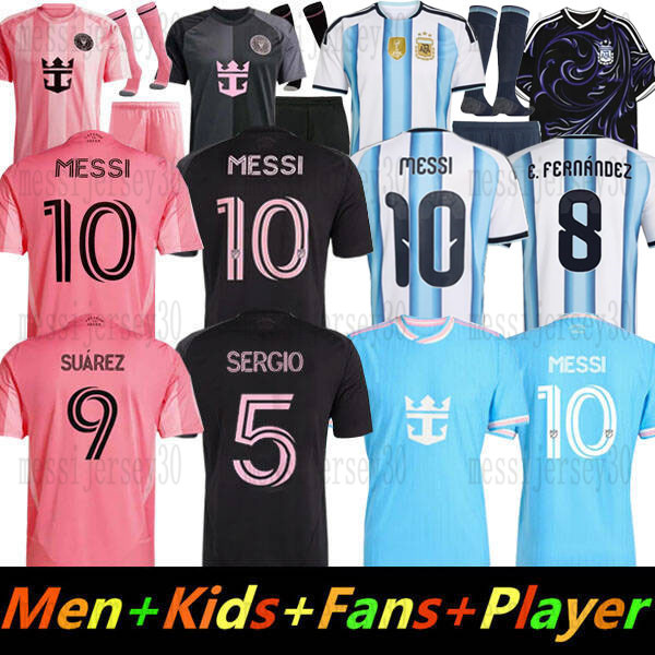 25 26 ArgentinaS soccer Jerseys MESSIS GARNACHO DE PAUL National Team MARTINEZ KUN AGUERO Maradona Football Shirts 2025 2026 Miamis Martinez FC Women men kids Kit
