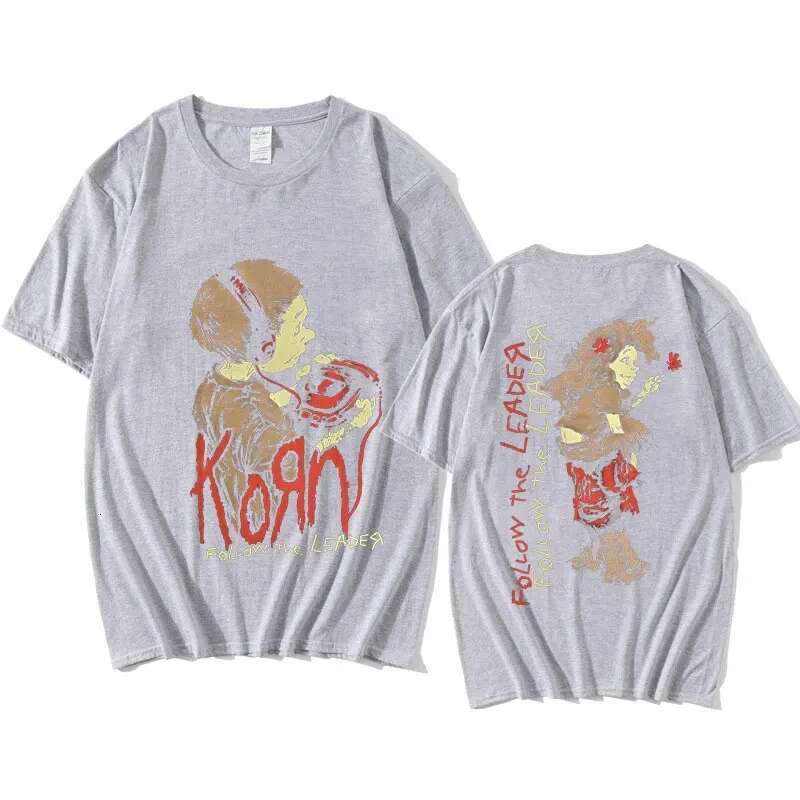 Korn Follow The Leader Walkman Shirt Men's Metal Gothic Rock Band T Shirts Unisex Clothing Fashion Vintage Oversized T-Shirt