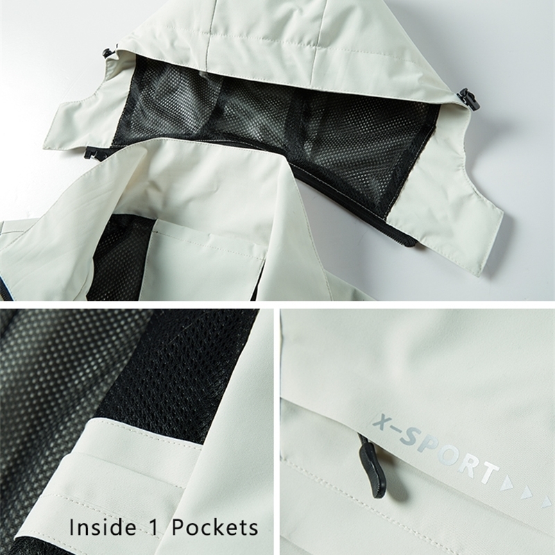 Spring and Autumn casual jacket for men women outdoor waterproof windproof hooded 250313