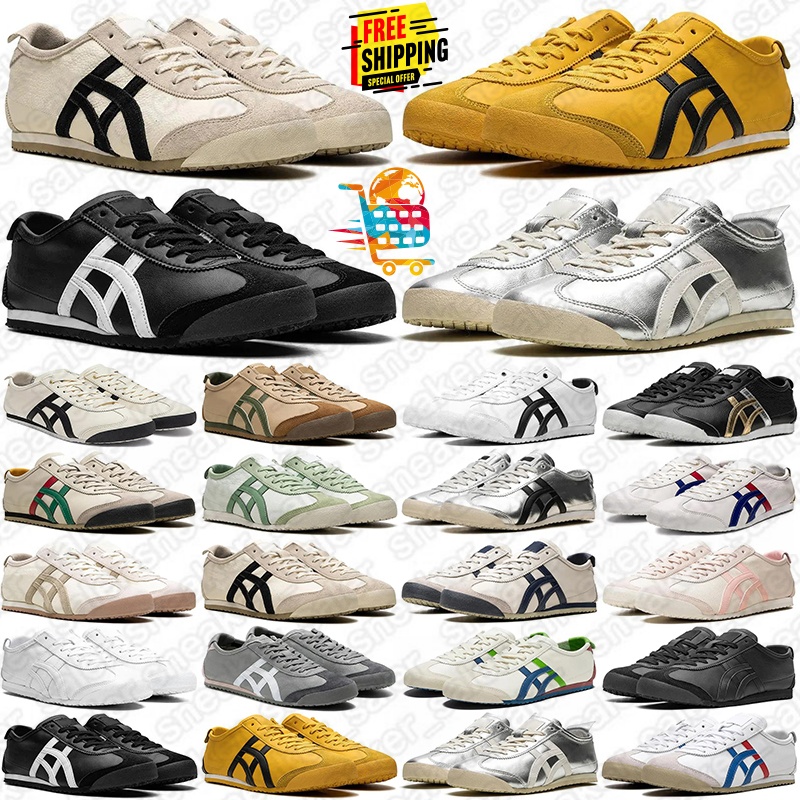 free shipping running shoes designer sneakers tiger mexico 66 men women sneakers Triple Black White Pure Silver mens womens outdoor sports trainers 36-45 hotsale