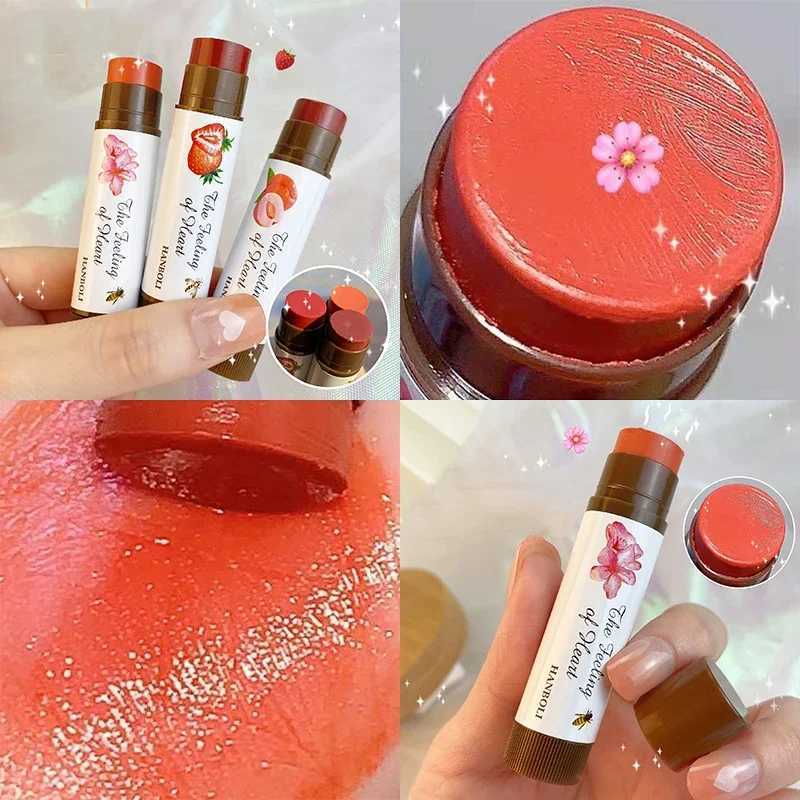 1/3 piece of fruit lipstick moisturizing lip gloss natural nourishing temperature change color lipstick lovely jelly coloring lipstick W250407