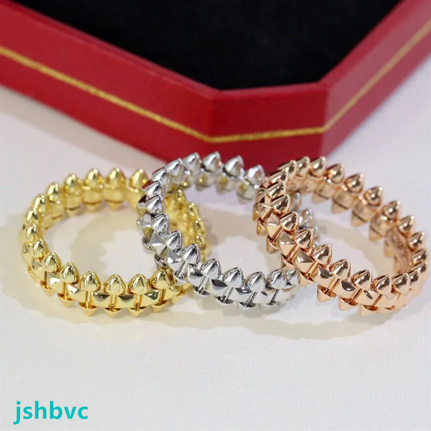Ring designer ring luxury temperament versatile rings for women full diamond 18 gold very dynamic bead ring narrow edition rivet bullet ring size 5-11