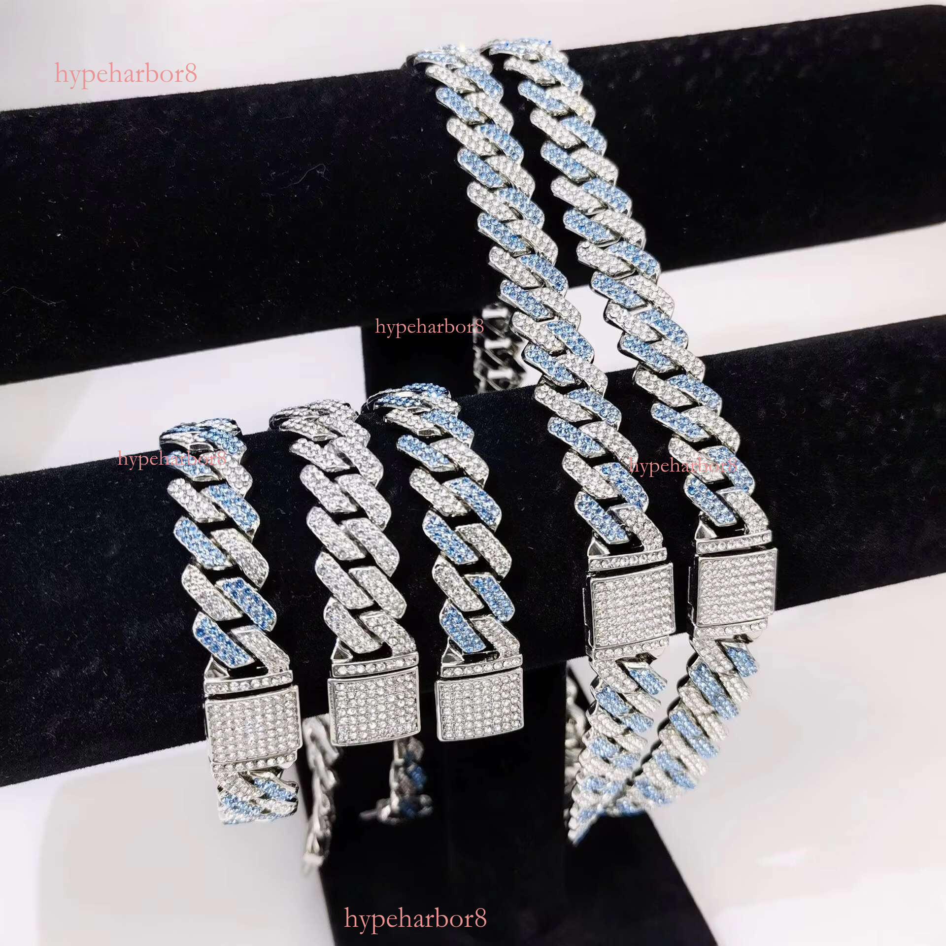 Iced Out Dia Necklaces Prong Miami Cuban k Chain For Men Icy Gold Plated Hip Hop Jewelry for Rapper