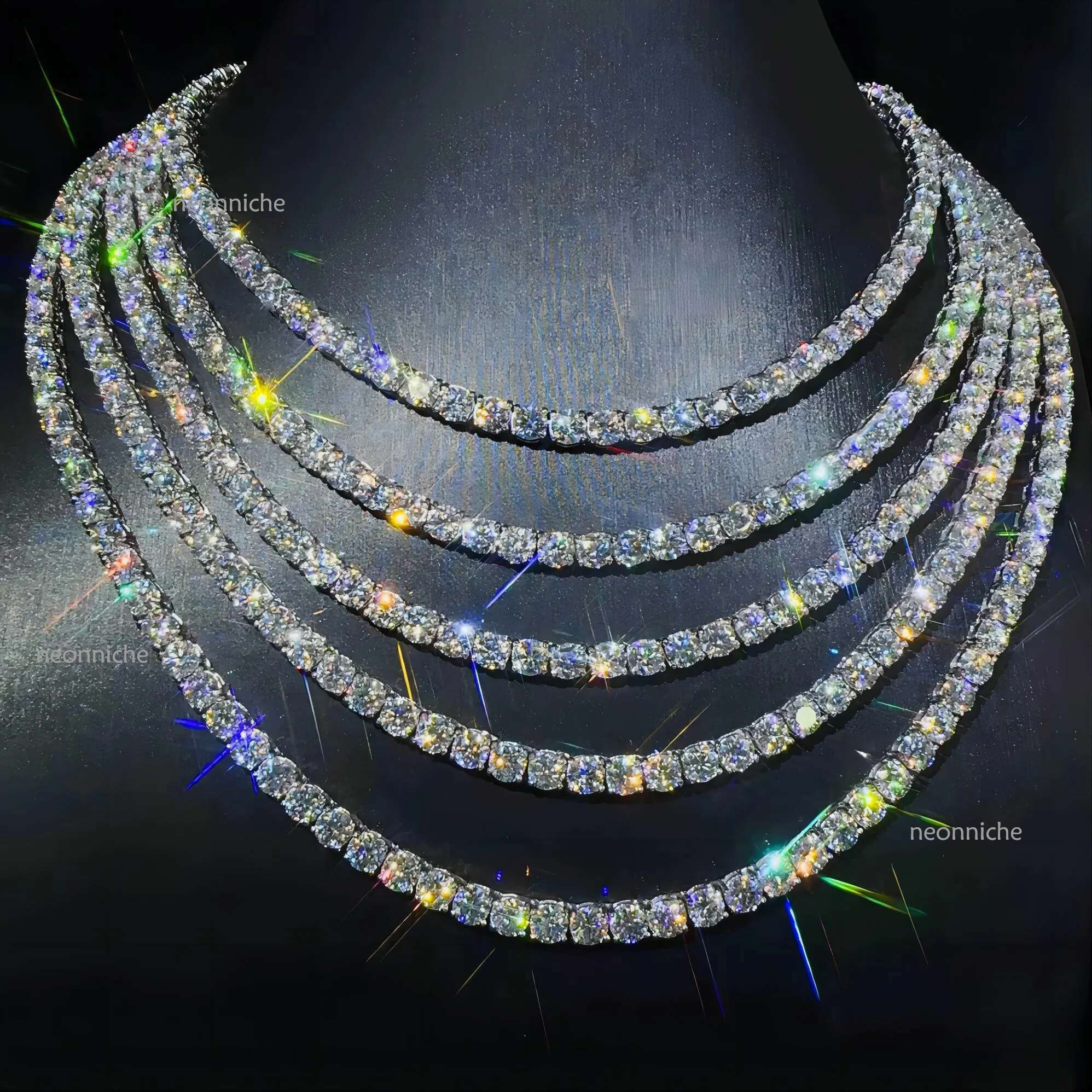 Top Moissanite dias necklace designer jewelry moissanite Cuban k for women men nature charms love gift tennis Dia chain bracelet