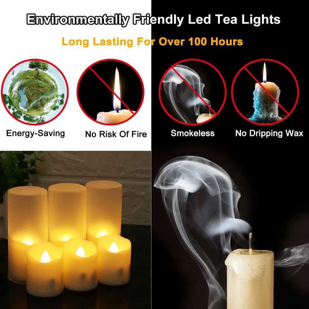 Rechargeable LED Candles By USB Timer Remote Flickering Flames Wedding Candles Birthday Home Decor Tealights Charger Candle Lamp W251107