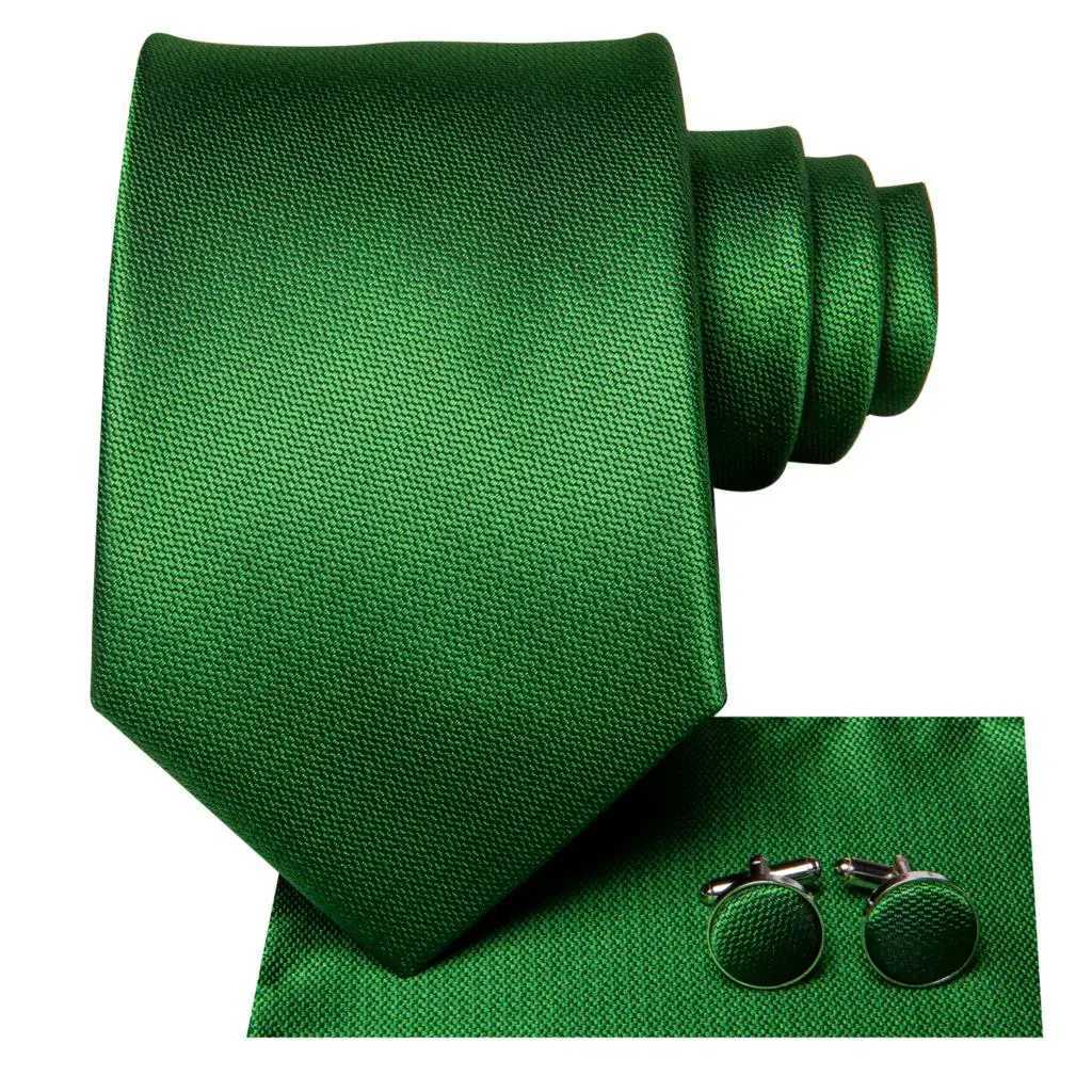 Hi-Tie Designer Green Solid Striped Paisley Silk Wedding Tie For Men Necktie Hanky Cufflink Fashion Business Party Dropsing X250407