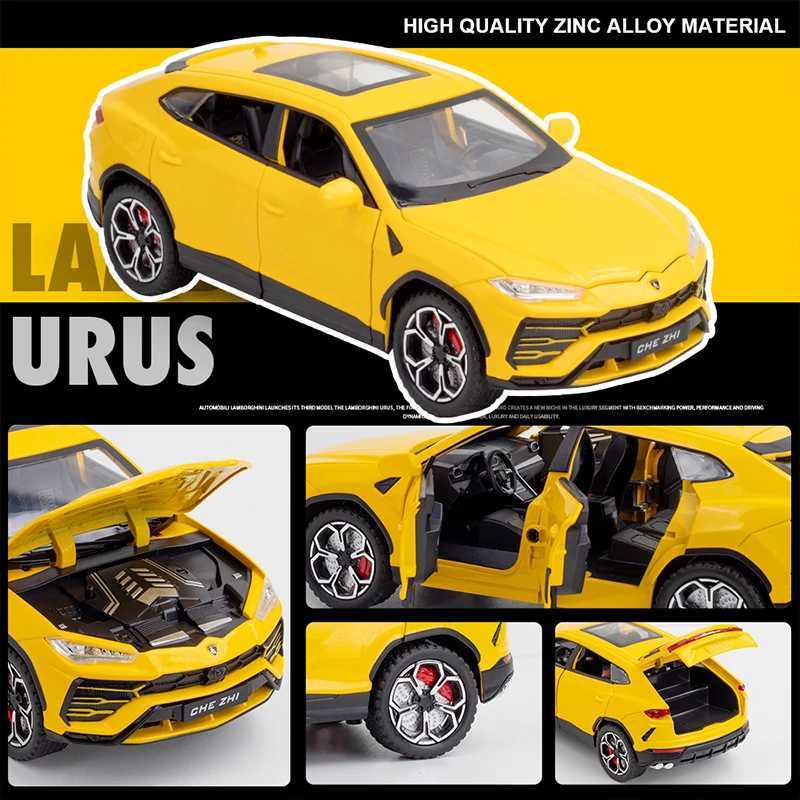 1 24 Lamborghini URUS Alloy Model Car SUV Car Die Casting Toy Metal Series Simulated Sound Childrens Light Toy CarXJ250407