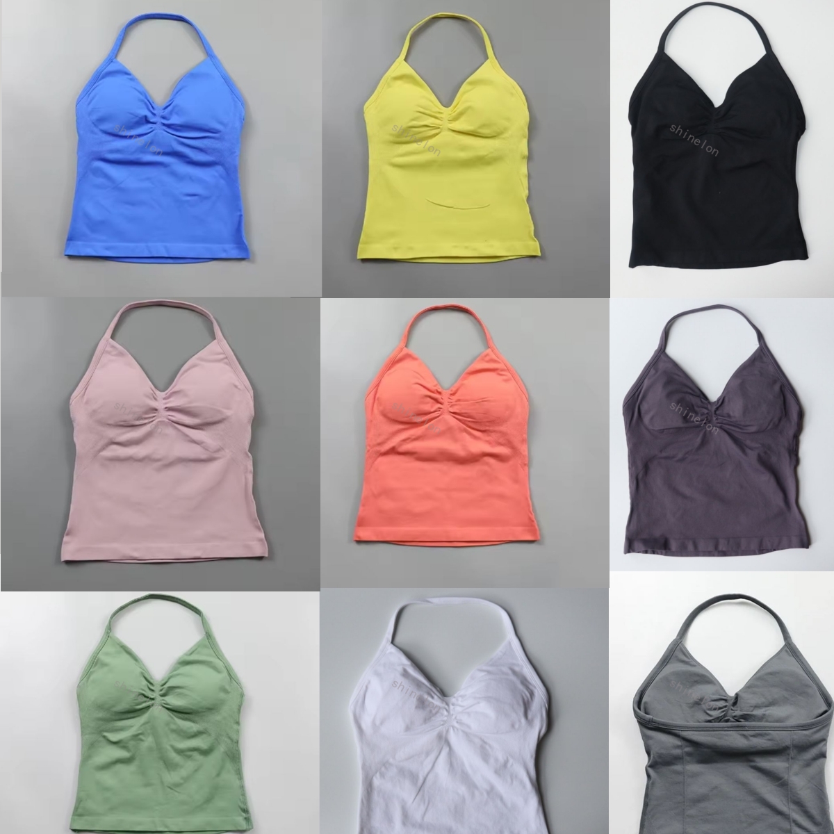 Impact Longline Strappy Top Pink Sports Vest Women Seamless Yoga Tank Tops Ruched Backless Gym Clothes Workout Sleeveless Shirts With Chest Padded Outfit Padded Bra