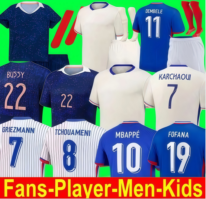 french soccer jersey 25 26 MBAPPE GRIEZMANN 2025 2026 GIROUD PAVARO HERNANDEZ DEMBELE Maillots de football shirt equipement de foot Men kids kit enfants