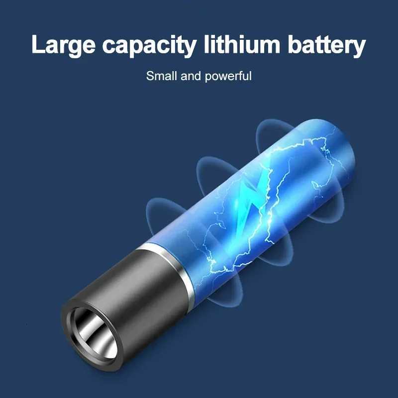Mini Keychain Flashlight USB Charging Waterproof Pocket Torch Lamp 3 Modes Outdoors Strong light Camping Fixed-Focus FlashlightW251106