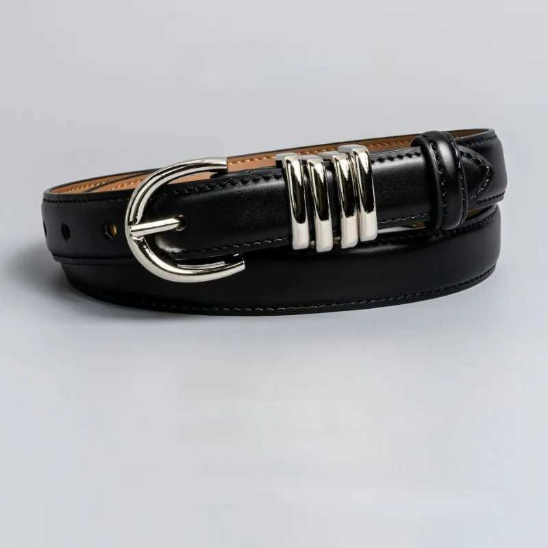 Advanced Simple Bright Belt Womens Alloy Ring Leather Belt Casual Classic Student BeltT251107