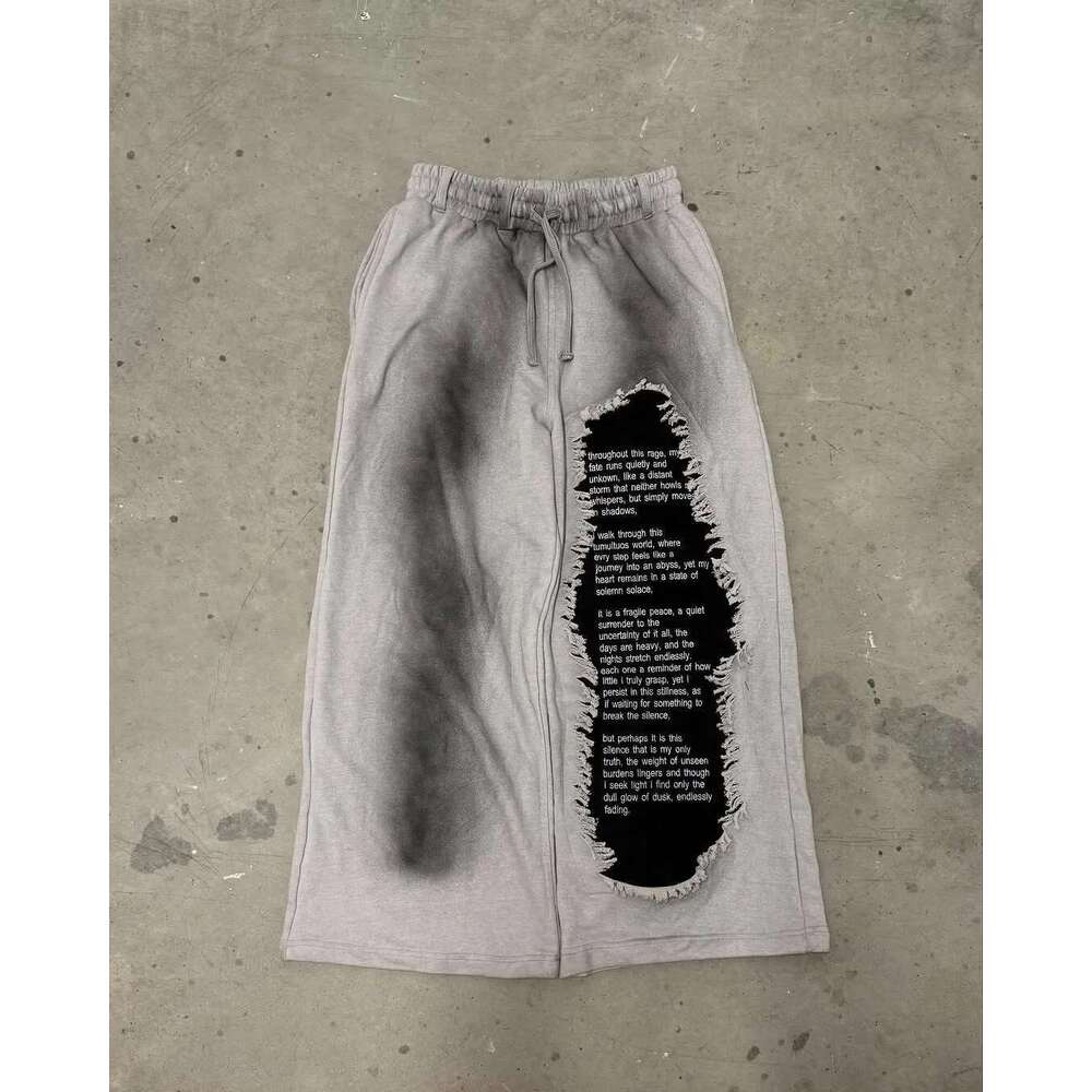 hoodie Women's Wear Fashion Pants New Dilapidated Design Trend Hip Hop Men Women Jogger Drawstring Sweatpants Y2k Oversize Cargo Trousers jacket