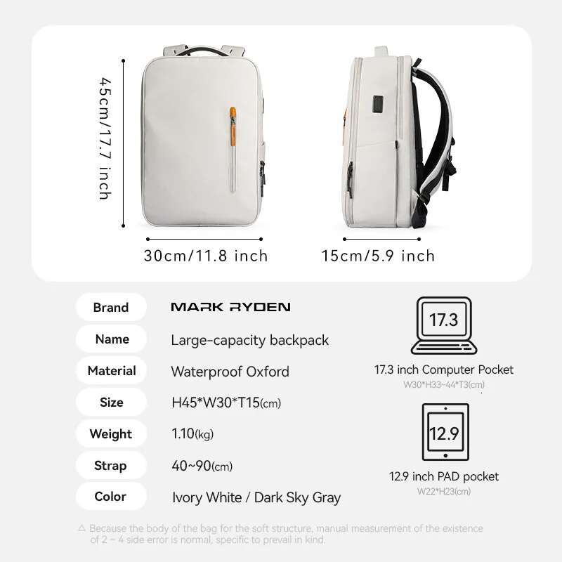 Mark Ryden 17.3''Computer Men Back To Travel Student School Backpack Girls