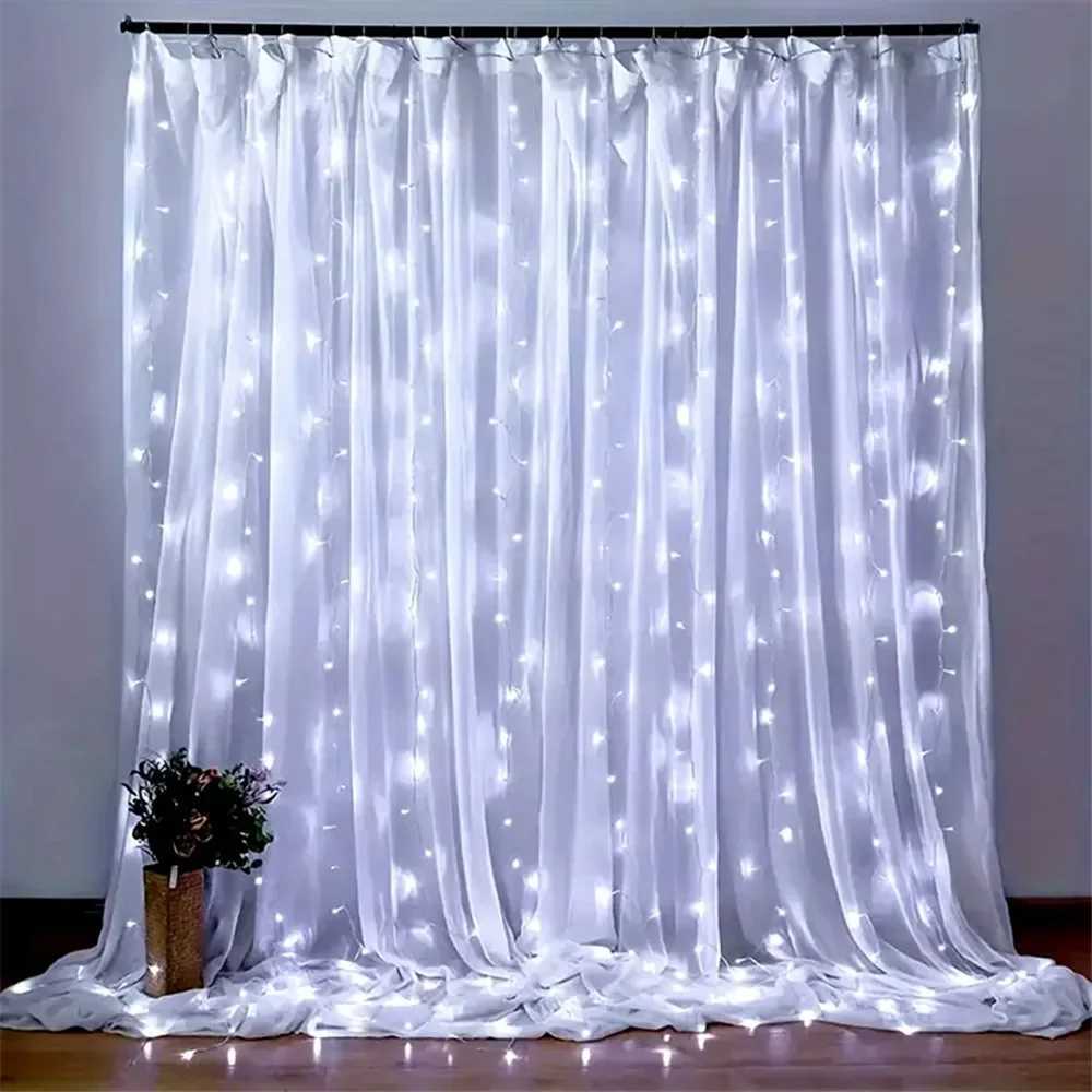 6m/3m LED Fairy String Curtain Lights New Year Lamp Christmas Lights 8 Mode Remote USB Festoon Christmas Decor For Home Holiday W251107