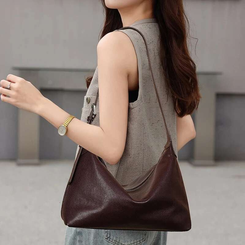 Women Hobo Female Genuine Underarm Shoulder Bag Large Capacity Split Leather Dumpg Messenger Lady Handbag