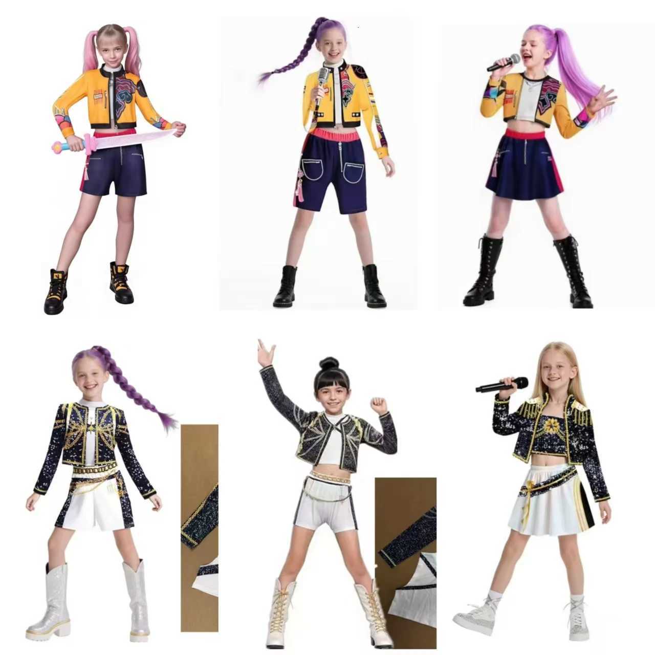 KPop Demon Hunters Rumi Zoey Mira Cosplay Costume Official Style 3D Printed Outfit for Girls Halloween Stage Show W251107