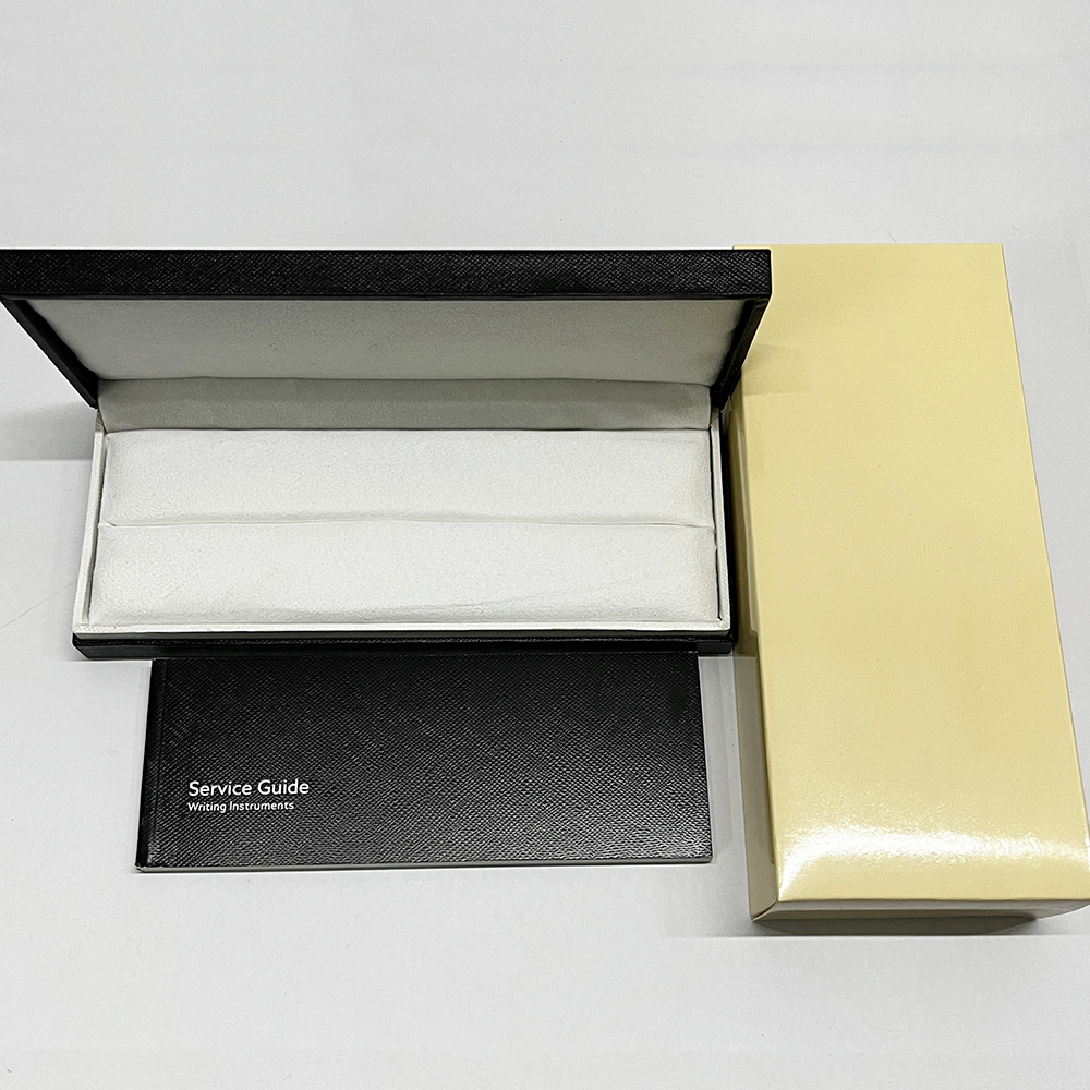 highend clamshell black pu m pen box office and school stationery gift box