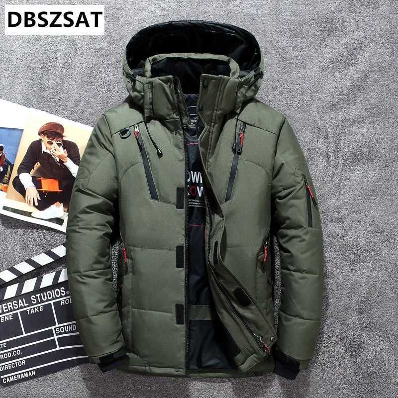 -20 Degree Winter Down Coat Men White Duck Down Parkas Jacket Mens Thick Warm Snow Parka Jacket Overcoat Windbreaker Warm ParkasT251107