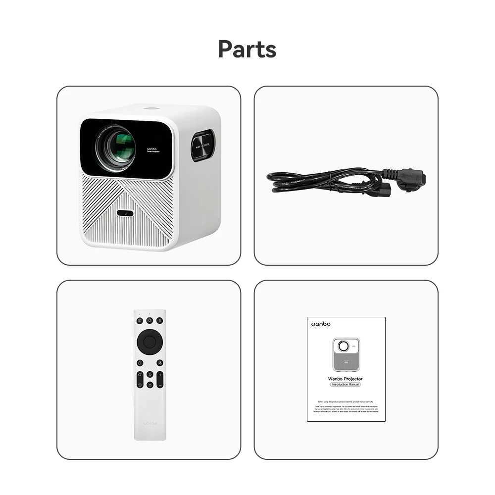 Wanbo Mozart 1 Android 9.0 2K 4K Projetor 1080P Full HD Portable Projector WIFI 6 2+32GB Auto-Focus For Smart Home Video Theater X250407