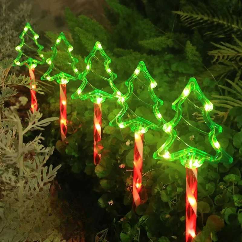 Outdoor Solar LED Christmas Lights Tree Ground Lamp Santa Claus Snowman Colorful Holiday Decor Lighting for Lawn Garden Balcony W251107