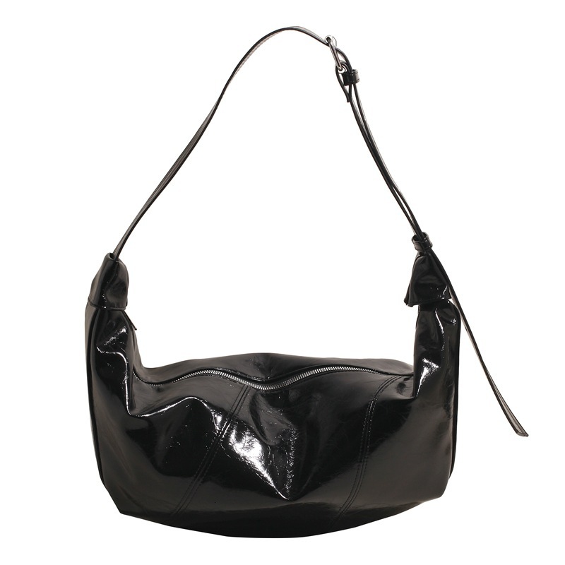 2025S Designer Women S Bag Small Niche Design Women S New Single Shoulder Croissant Large Glossy Crossbody Versatile Dumpling Bag