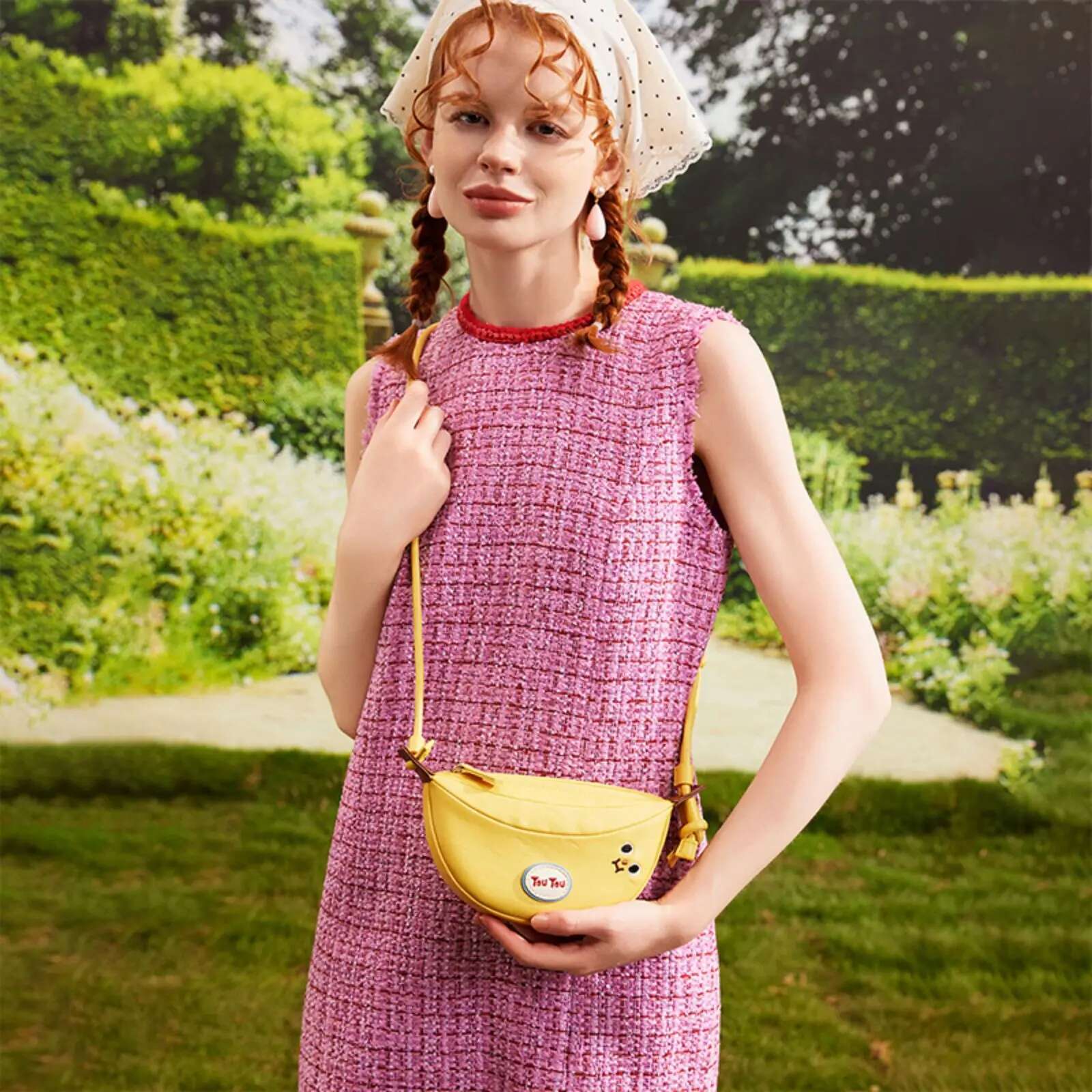 TOUTOU Mini Women Banana Dumpg Parent-Child Friend Female Cute Girls Crossbody One Shoulder Underarm Cow Horn Bag