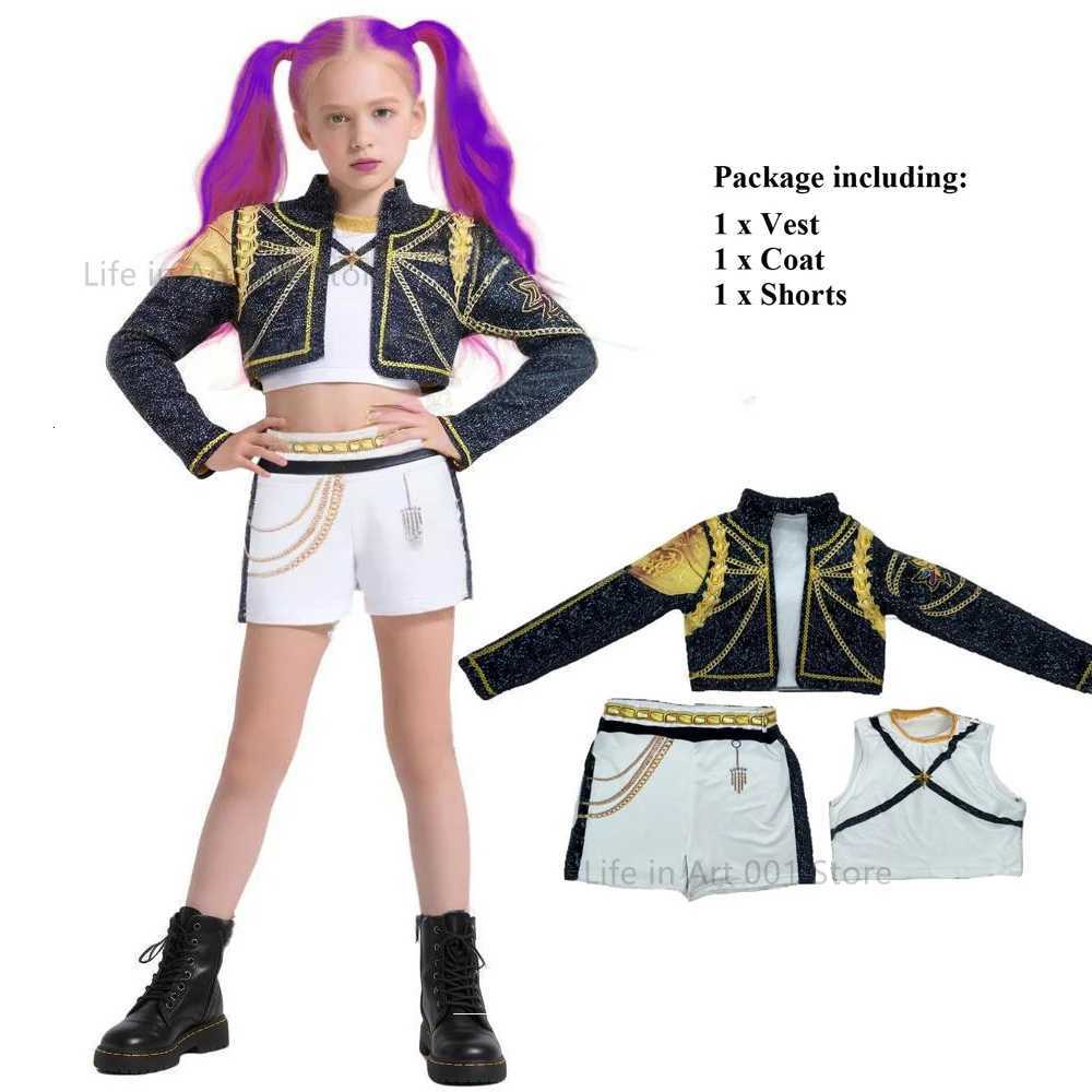 Girls Kids 3D Print Huntrix Rumi Mira Zoey Cosplay Black Stage Costume Set Kpop Demon Hunters Suit Child Halloween Party Outfit W251107 - view 4