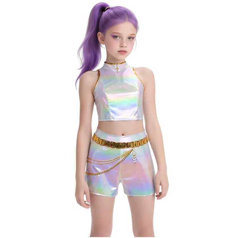 New K-POP Demon Hunter Cossplay Girls Costume Pop Singer Halloween Costume Kids Dress Up Stage Suit W251107 - view 3