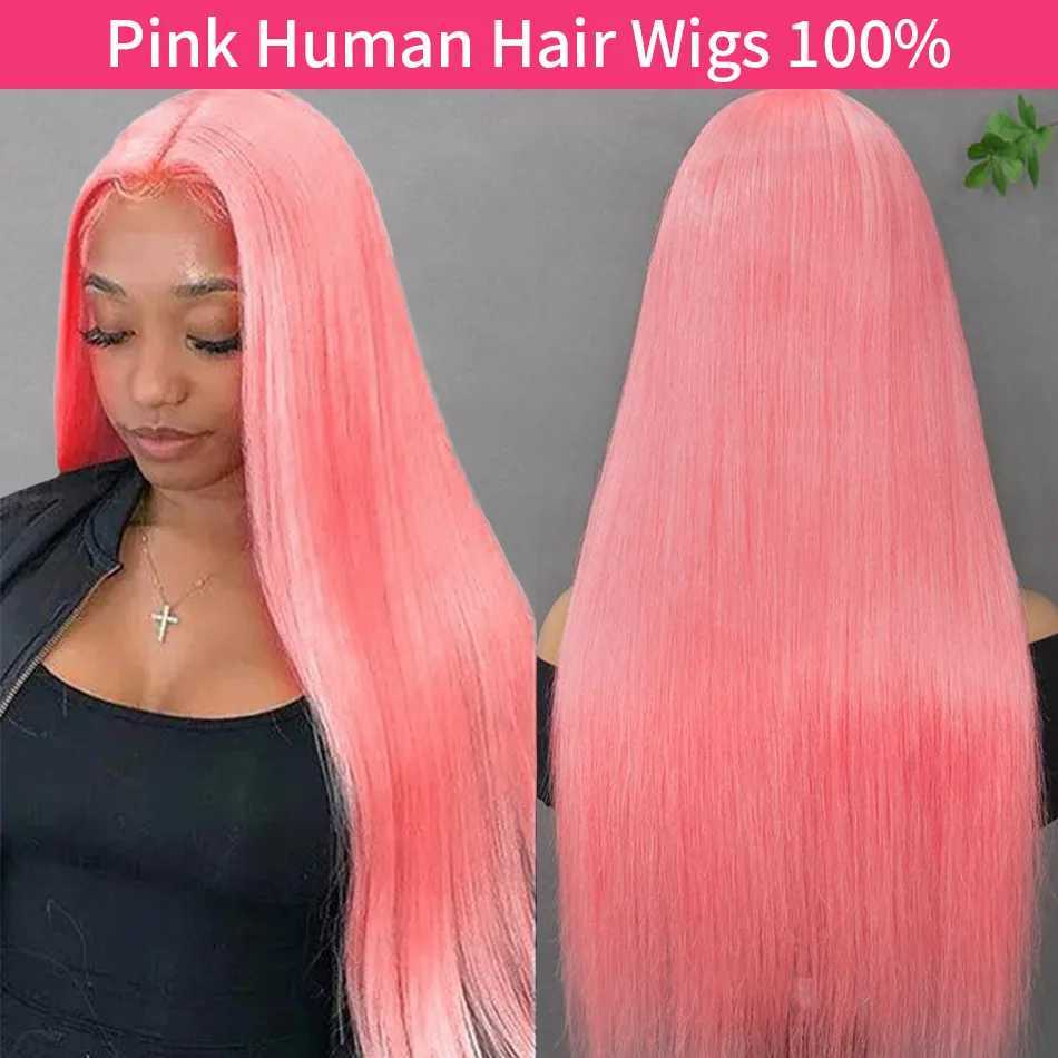 Pink Wigs Straight Human Hair Wigs 13X6 Hd Lace Frontal Wig 250 Density Body Wave Lace Front Wigs Colored Brazilian Hair 30 Inch W251107