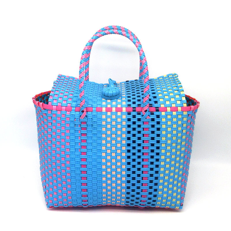 New Plastic Vegetable Basket New Grass Woven Bag Hand-Held Basket Handbag And Shopping Matching