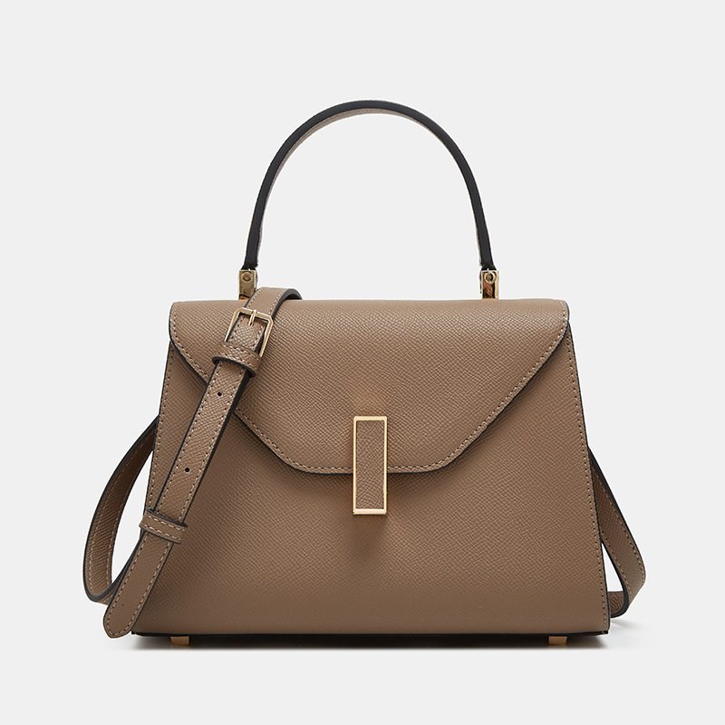 New French Style Light Luxury Fashion Lychee Kelly Bag Niche Design Fashionable Simple Versatile Portable Single Shoulder Crossbody Bag Shoulder Bags