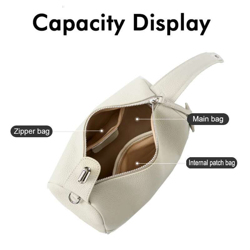 2025 New Women's Genuine Leather Shoulder Vegetable Tanned Cowhide Handbag Boston Style Hand-Held Underarm Bag For Ladies