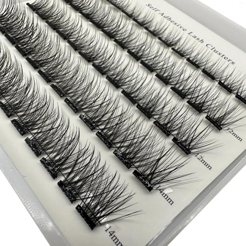 False Eyelashes Nuo Ribbon Self Adhesive Cluster Lashes Press On No Glue Needed Pre-bond Reusable Glueless Pre-Glued Lash Extension Private