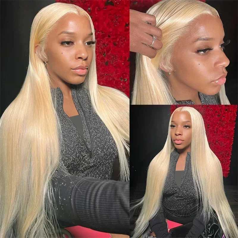 13x4 13x6 HD Transparent Full Frontal Lace 613 Blonde Colored Straight Human Hair Wigs Lace Front Wigs For Women 40 Inches W251107