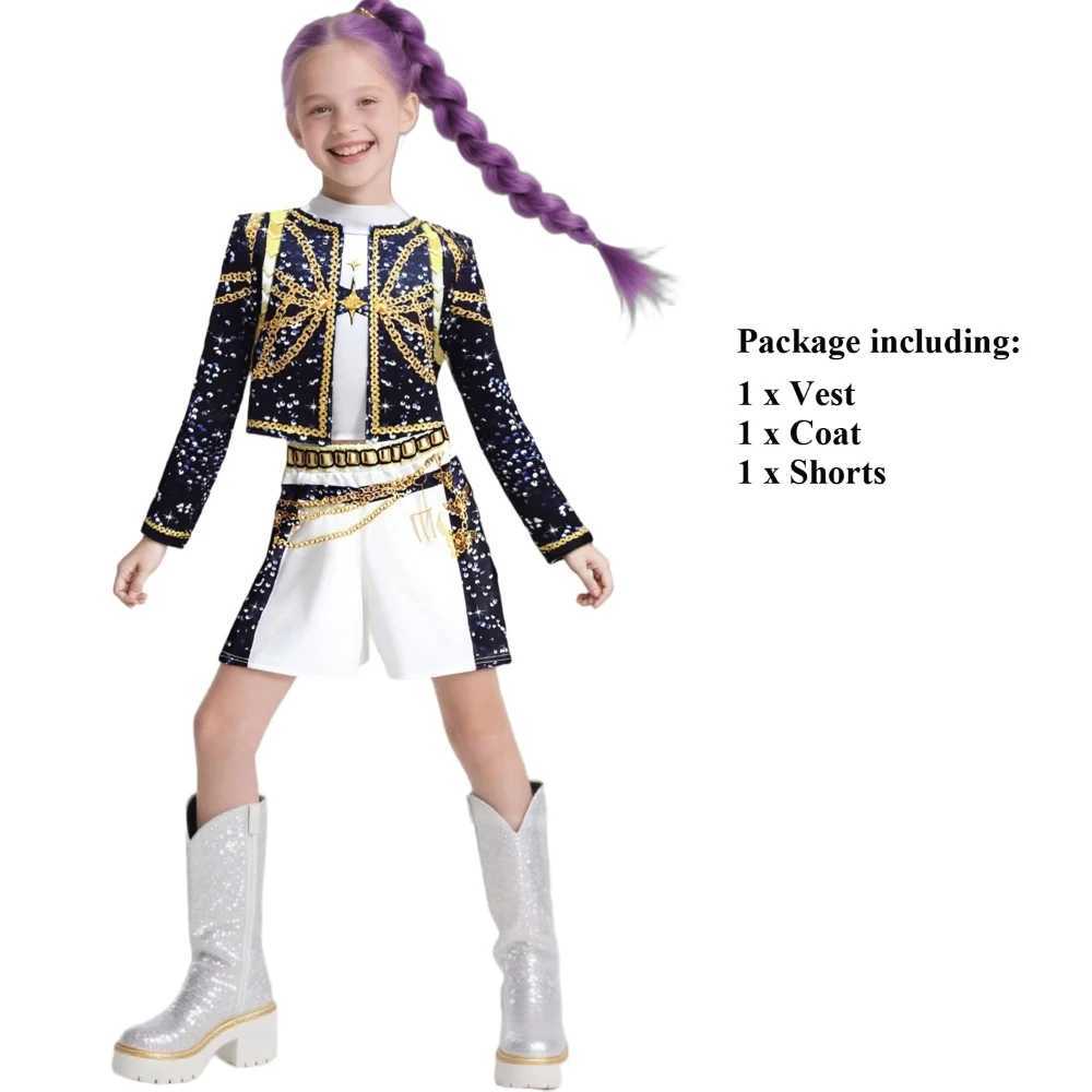 Girls Kids K-Pop Demon Hunters Rumi Mira Cosplay Costume Set Fancy Dress Idol Movie Cosplay Children Halloween Carniva Suit W251107