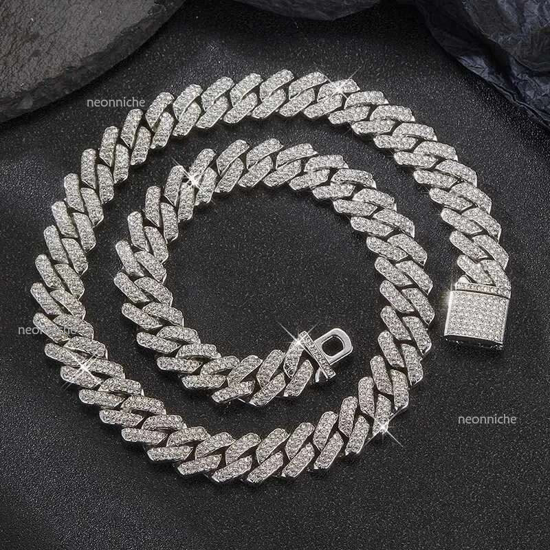 20MM ZAKOL Hip Hop Rock Cuban Necklace For Men Sier Color 2 Rows Rhie Paved Miami Clavicle Chain Choker Jewelry GiftsXJ250219