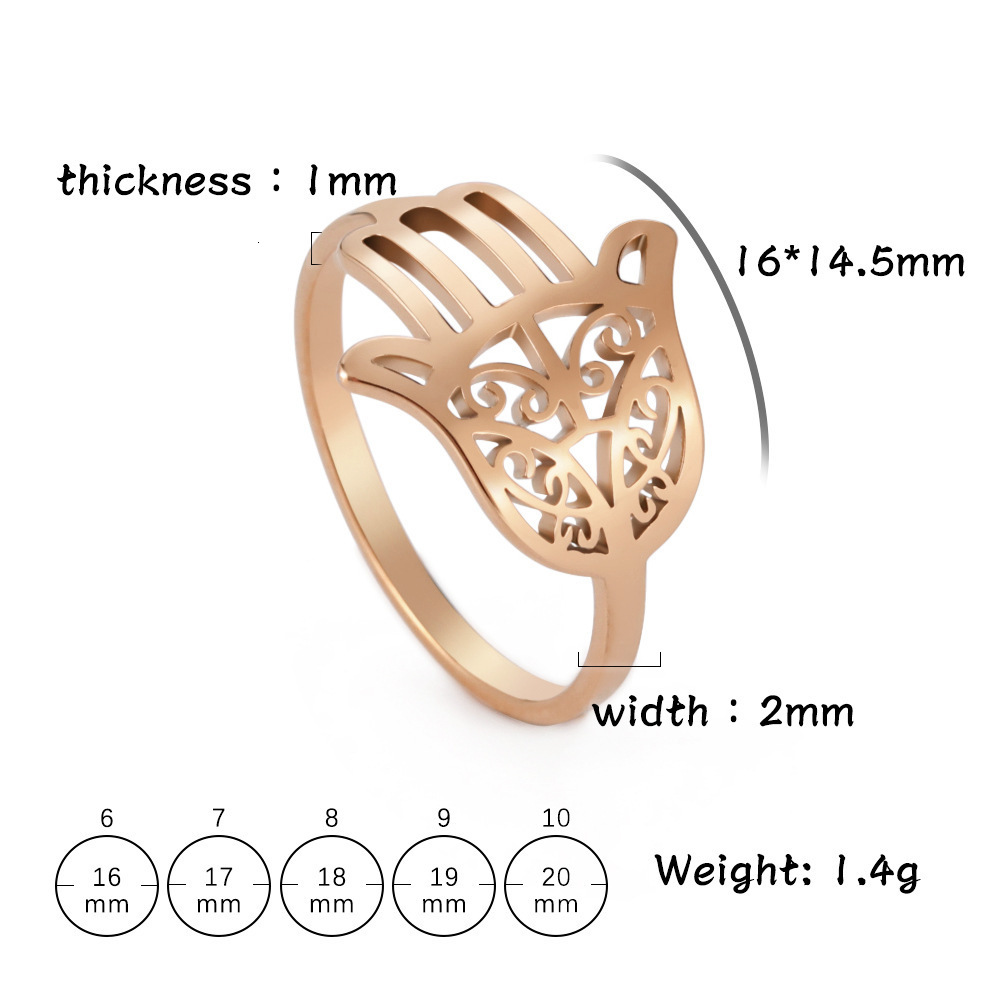Top Source Fashion Hollow Carving Palm Ring Trendy Men's and Women's Stainless Steel Rings
