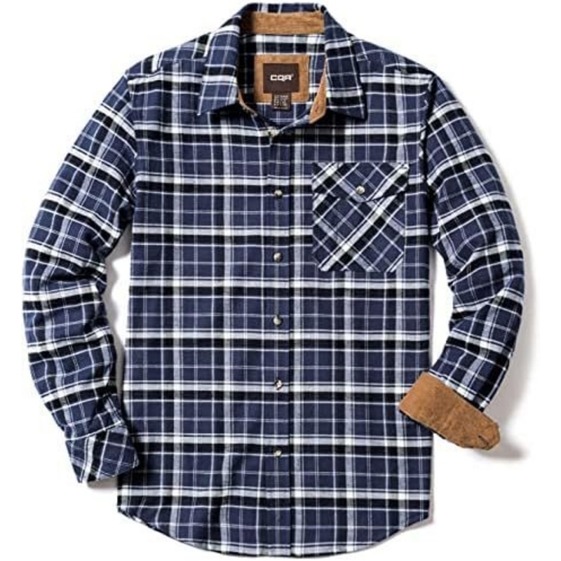 Spring and Autumn Mens Fashion flannel buckle striped plaid shirt street large size loose casual lapel long sleeve top 250321