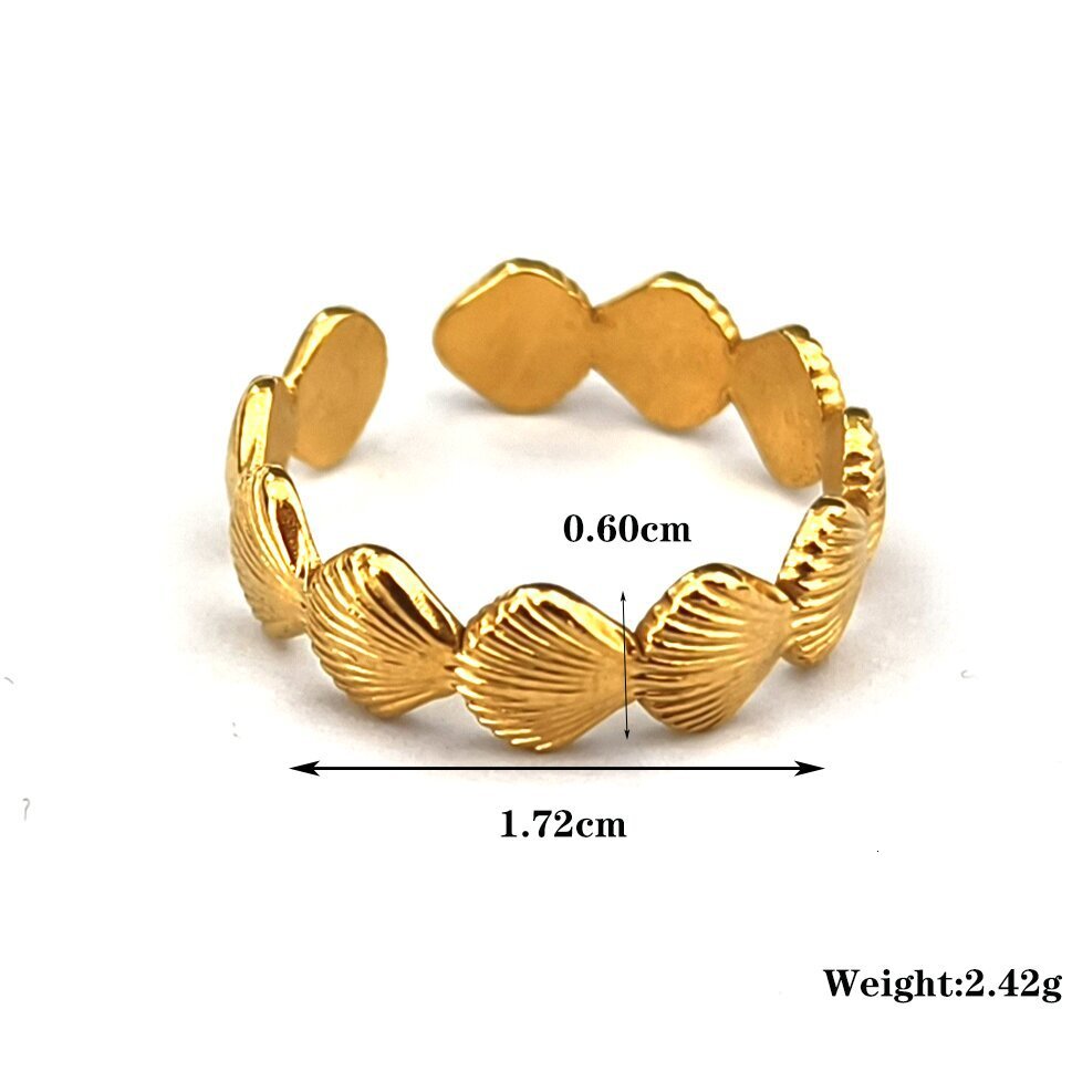 Dingyuan's summer beach Bei ke shaped jewelry versatile and timeless, with high-end feel. It is a new ring